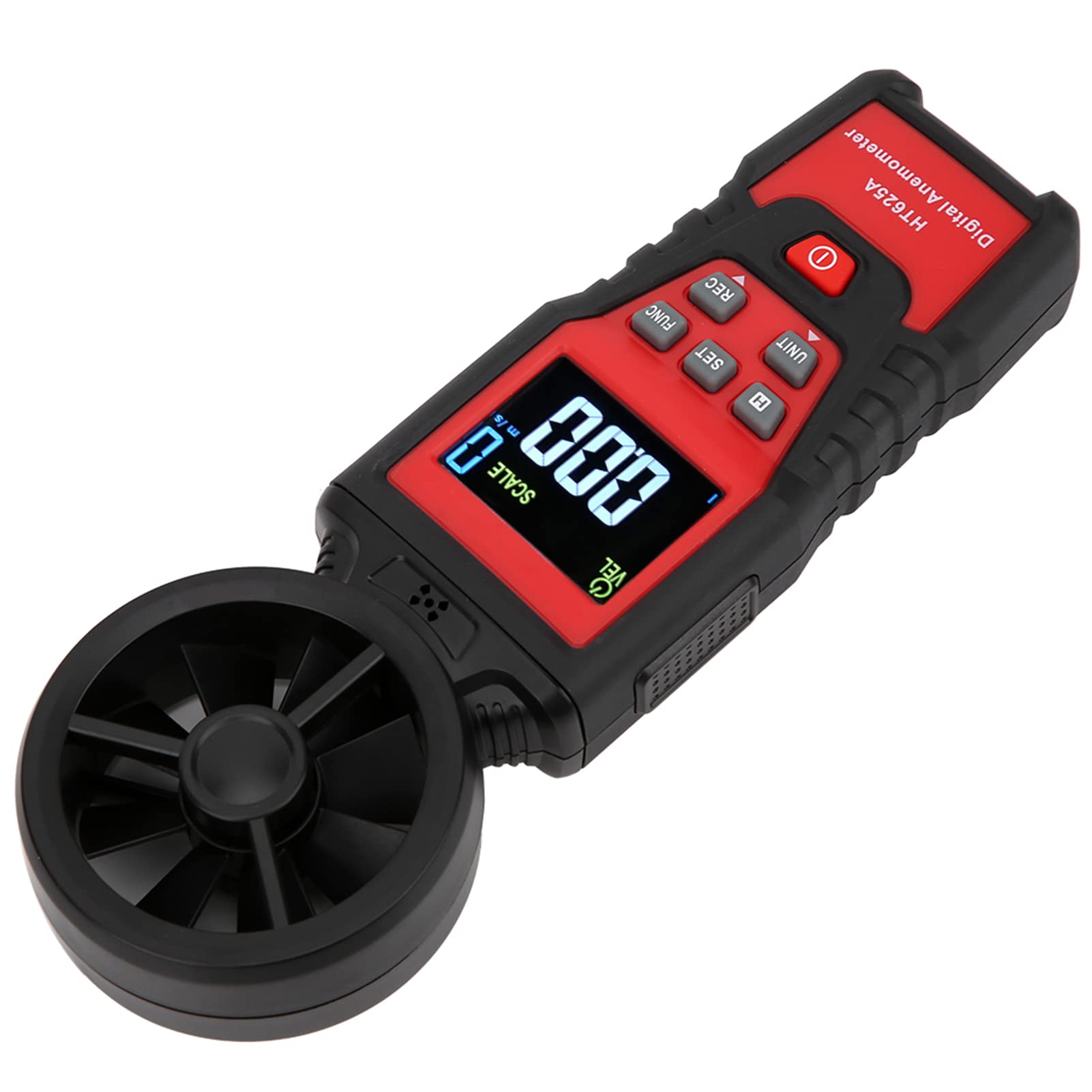 FTVOGUE Anémomètre Portable HT625B, Compteur Numérique de Vitesse du Vent avec écran LCD, Mesure le Volume d'Air et la Température pour les Activités de Plein Air
