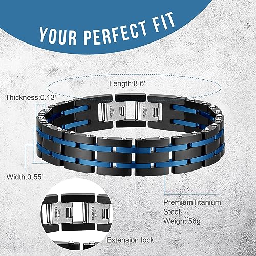 mens bracelet Surgical Grade Steel Men's Wide Link Stylish Bracelets for Men, Adjustable - 3 Colors to Choose from – men's bracelets3