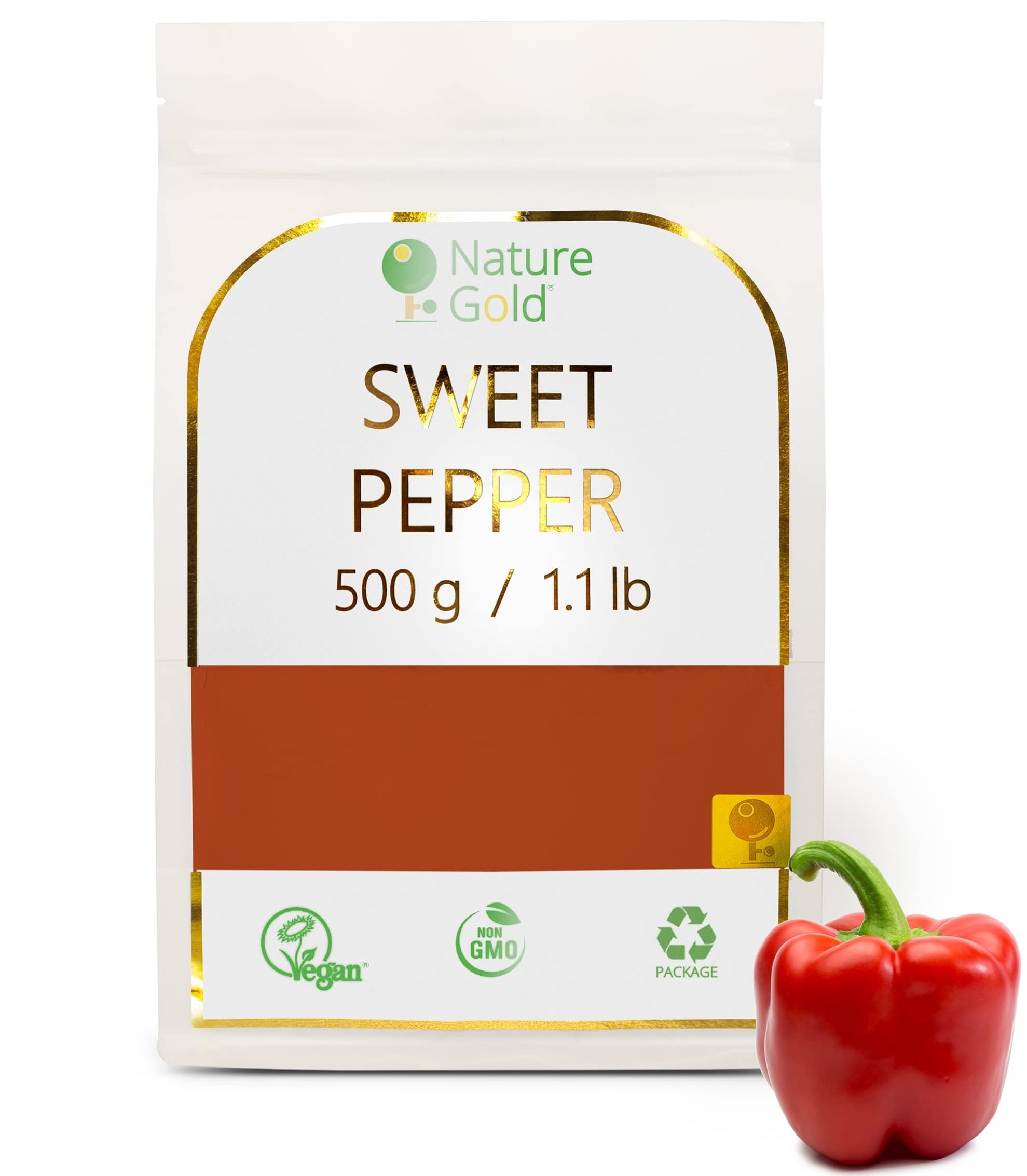POIVRON DOUX | 500g | 100% Naturel et Végétalien | Sans OGM | Sans Additifs et Sans Sucre ~*~