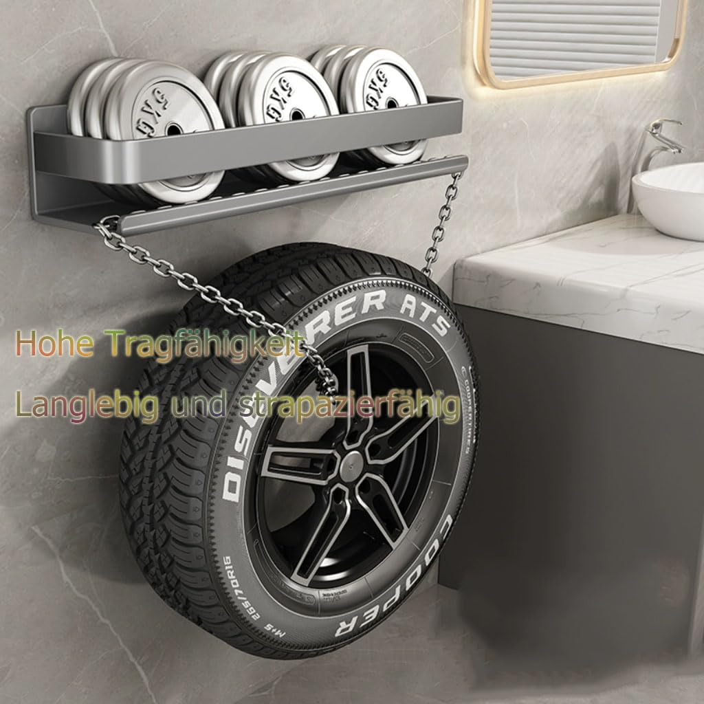 Estante de Ducha sin Taladro, Estante de Pared con Ganchos Colgantes, Organizador de baño de Metal con Barra de protección, Estante de Ducha para Lavabo, Ducha y Cocina,1etage,40cm
