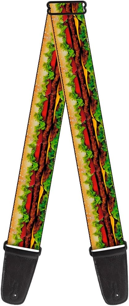 Buckle-Down Guitar Strap Hamburger Vivid 2 Inches Wide