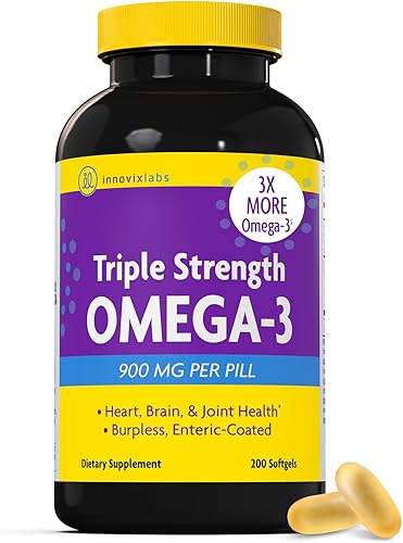 Miniatura 1 de Omega3Innovixlabs de triple fuerza Concentrado de 003 onzas de omega 3 de aceite de pescado por píldora Recubrimiento entérico sin olor y no produce
