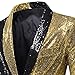 Mens Sequin Blazer Trend Sparkle Suit Shawl Lapel Disco Prom Jacket Fashion Party Dinner Shiny Tuxedo Sport Coats (Gold,Medium)