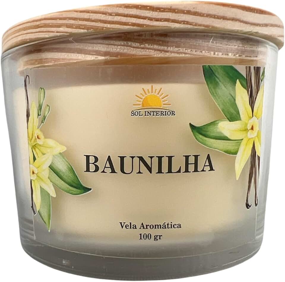 Vela Aromática Artesanal, 9 Fragrâncias Disponíveis, Baunilha, Capim Limão, Lavanda, Bamboo, Alecrim (Baunilha)