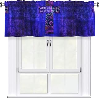 Bible Verse Exodus 14 14 Scripture Cross Curtains 54x18 Inch -Window Treatment for Kitchen Living Room Bedroom, Easy Install Rod Pocket Design
