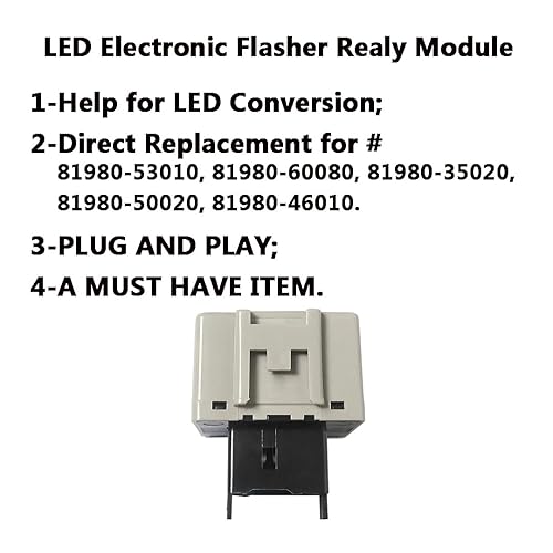 Miniatura 7 de 81980-53010 Conjunto de relé LED para Lexus Scion Pontiac Select Modelos de señal de giro y advertencia de peligro, Stop Hyper Flash, 8 pines 12V,