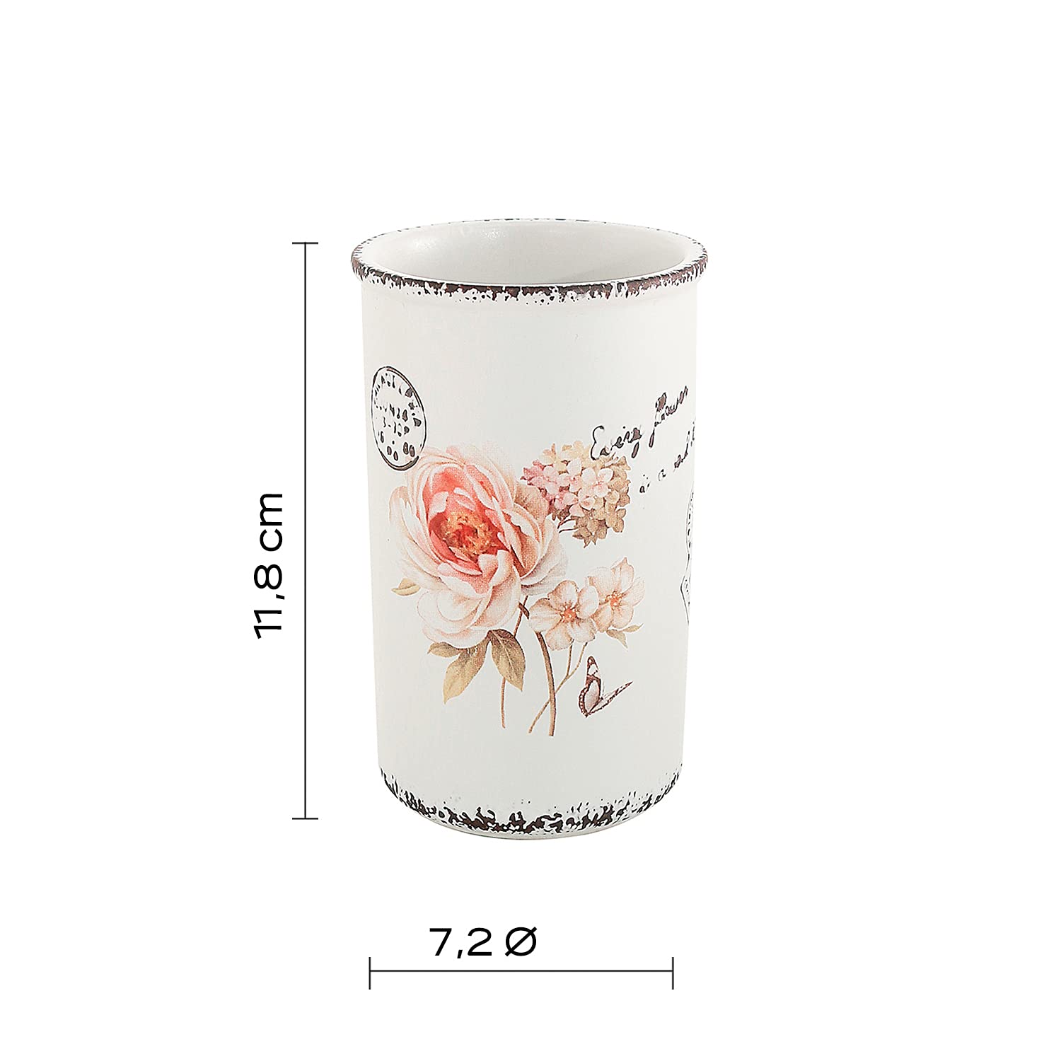 Gedy Bianca, G-Brisbane Bathroom Toothbrush Holder, Dimensions and Weight: 11.8 x 7.2 x 7.2 cm & 0.3 kg - Image 2