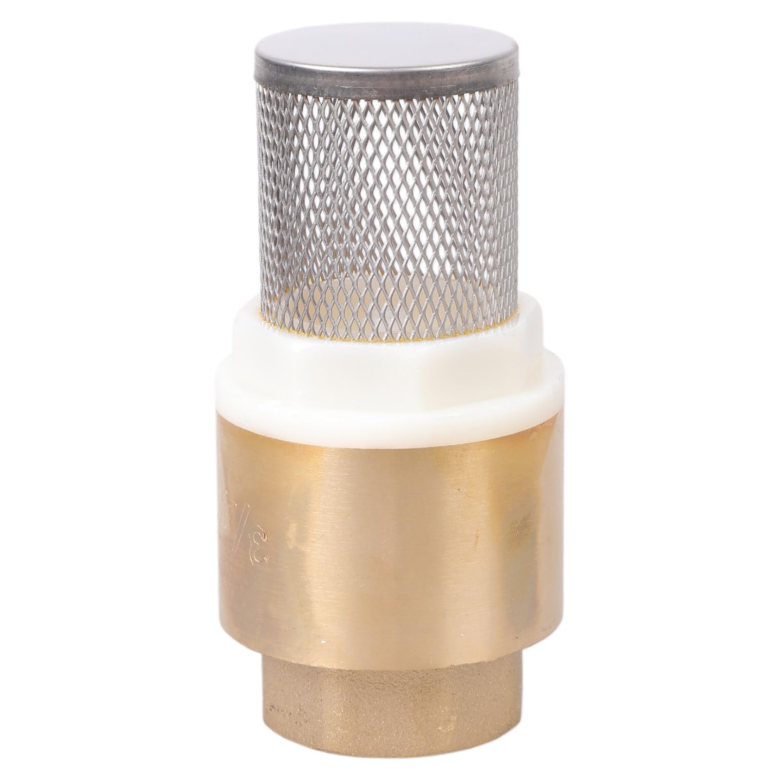 Uqezagpa 3 / 4inch Brass Foot Valves Internal Thread Bottom Valves Female Brass Check with Strainer Filter Check with Meshes Strainer Filter