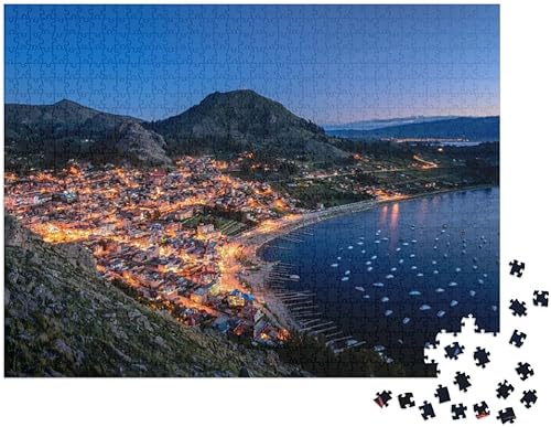 Miniatura 2 de Vista superior de la montaña del lago Titicaca al atardecer en Copacabana... Rompecabezas con 1000 piezas