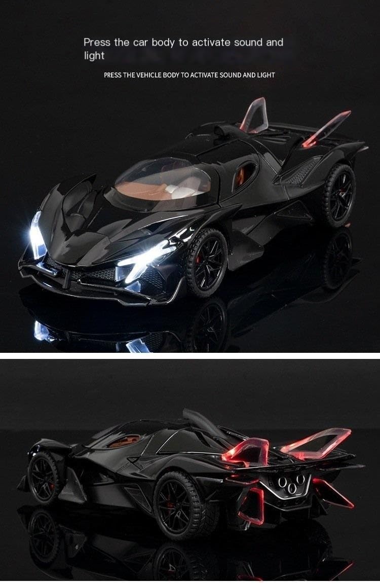 EVO sports car car model alloy simulation supercar car model - black white box packaging(132 New Daniel Green)
