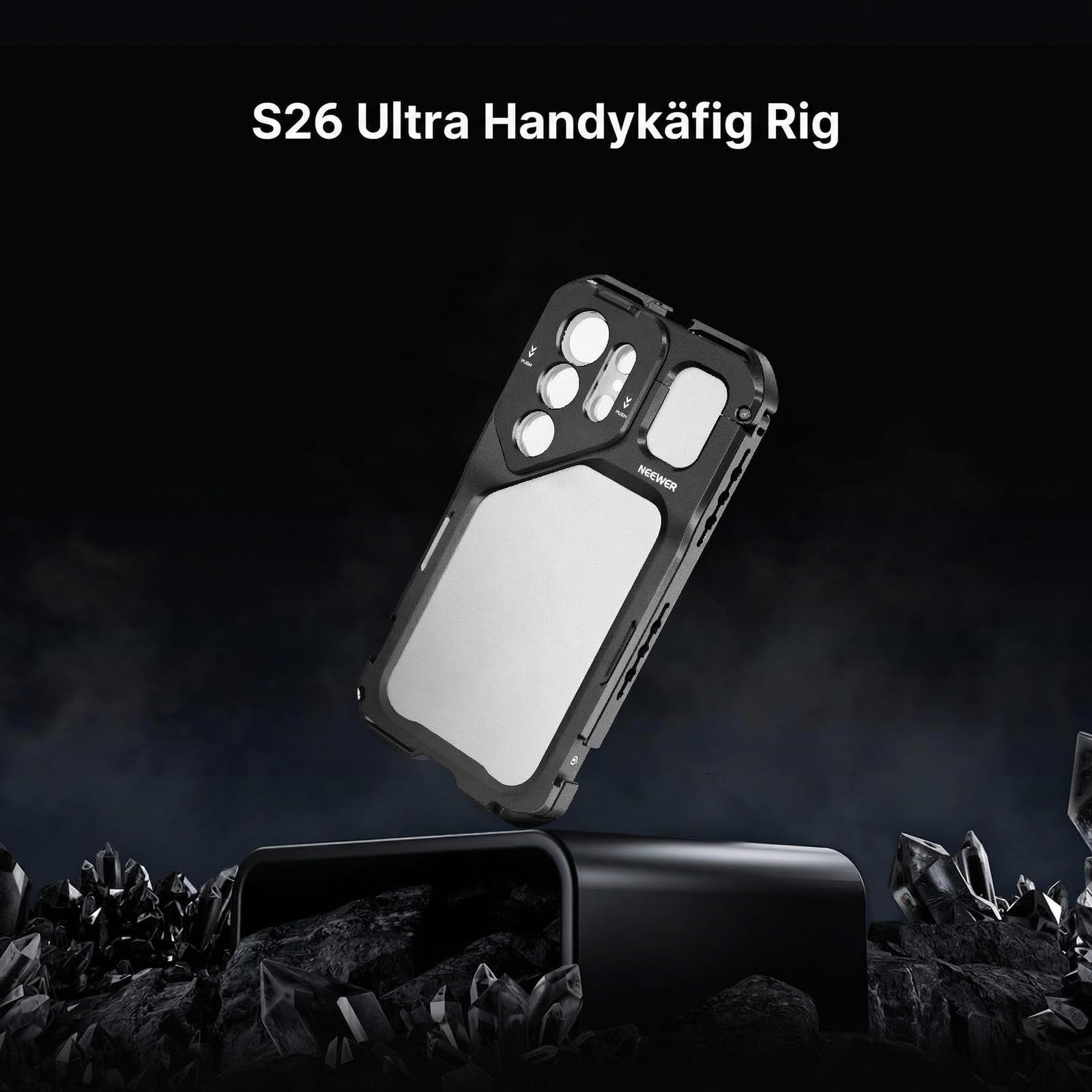 NEEWER S26 Ultra Smartphone Käfig Cage, Handy Video Rig Stabilisator Vlog Set mit 3x Rückplatte für 67mm Filter, 17mm Handyobjektiv und T Mount Lens, nur kompatibel mit Samsung Galaxy S26 Ultra, PA182