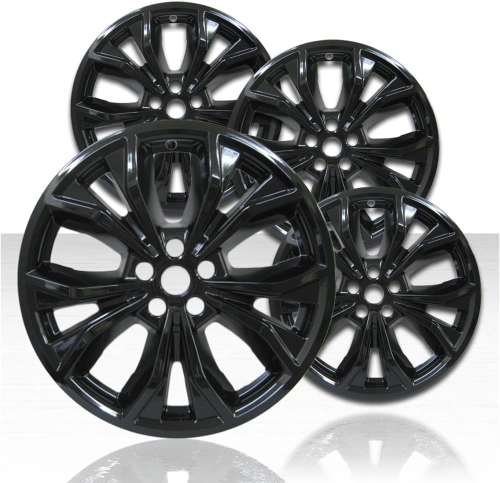 20" Gloss Black Wheel Skins for Ford Explorer XLT/Limited 2020-2024 (Set of 4)