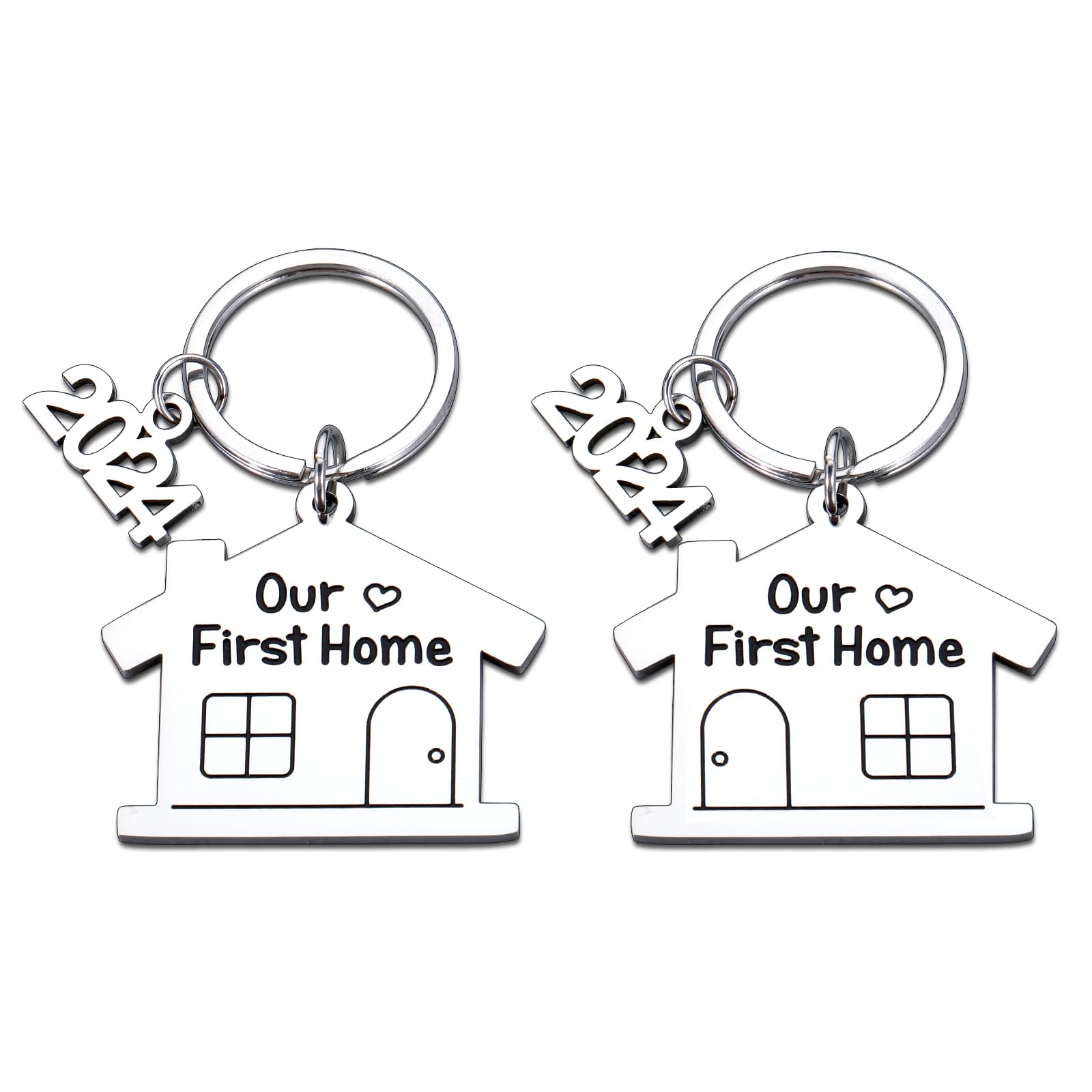 FRluceatOur First Home 2024 Keychain Set Housewarming Gift New Home Gift for Couple Friends New Homeowner Gift for Women Men Family First Home Keyring Her Him Coworker Moving in Jewelry Realtor Closing Gifts
