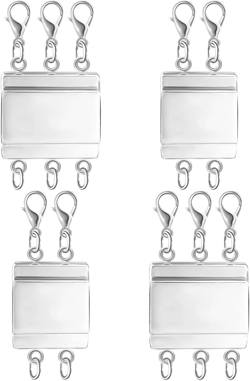 KINBOM 4pcs Layering Clasp, Necklace Layering Clasps Jewelry