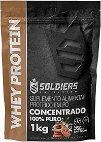 Whey Protein Concentrado 1kg - Cookies - 100% Importado - Soldiers Nutrition