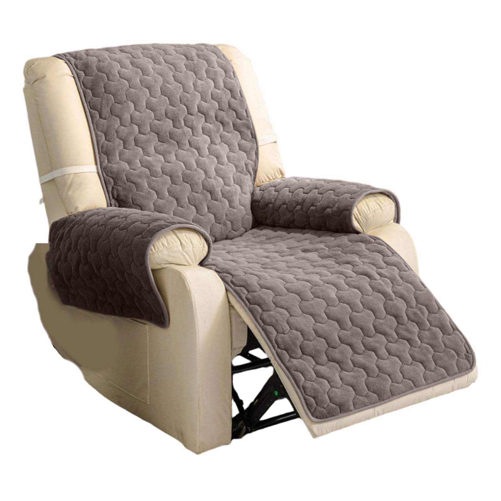 Jazuaiao Recliner Chair Cover with Side Pocket Soft Nonslip Sofa Slipcover Washable Couch Cover Furniture Protector for Recliner Chair