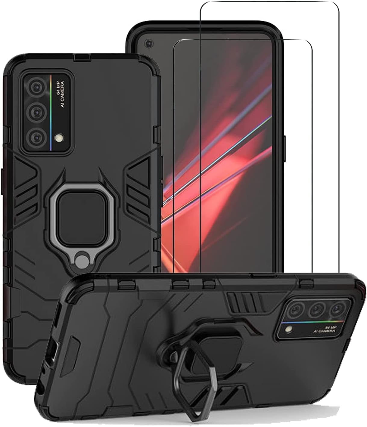 ZMONE Phone Case for Realme GT Master Edition Case with Glass Screen Protector [2 Pack] Heavy Duty Dual Layer Military