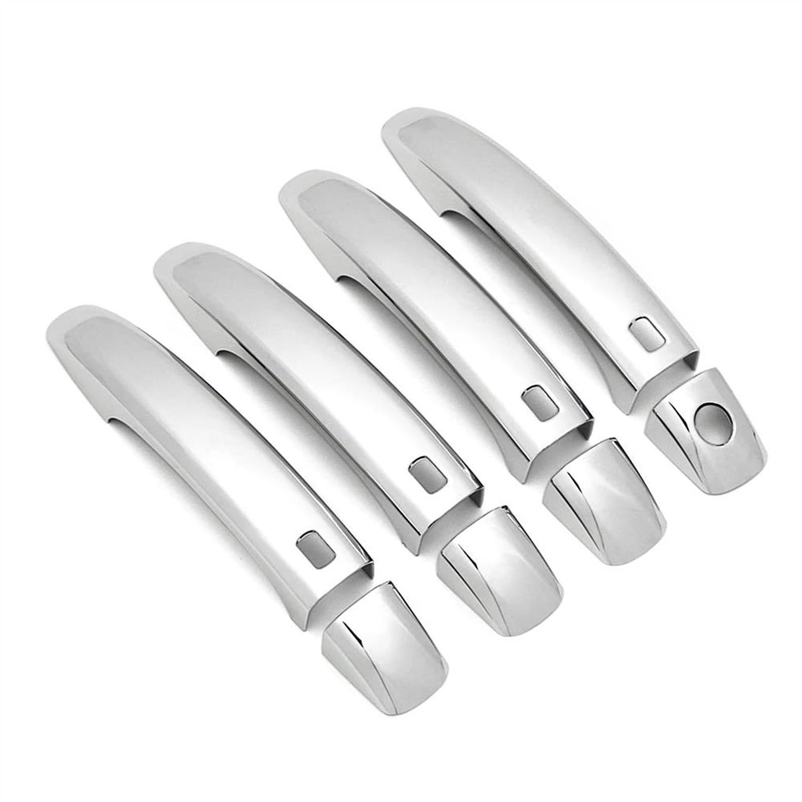 KJHOPY Car Carbon Fiber Style Exterior Door Handle Moulding Cover Trim Decor Auto for Audi Q3 Q5 A4 B8 09-15 Anti Scratch Exterior Door Handle(Chrome)