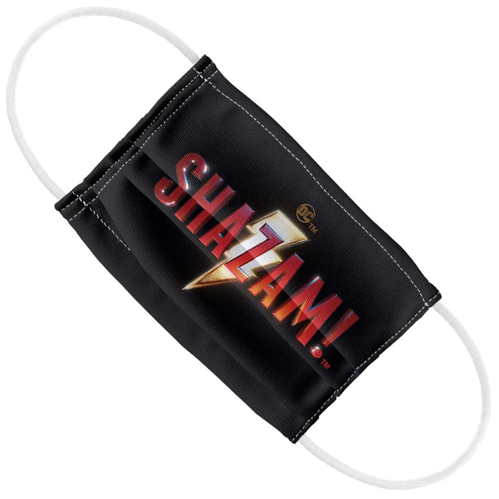 Shazam! Movie Kids Logo 1-Ply Reusable Face Mask Covering with Adjustable Nose Wire