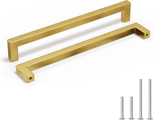 Miniatura 39 de homdiy 30 Pack 7-9/16 Inch Gold Handles for Cabinets Kitchen Cabinet Handles Brushed Brass Cabinet Pulls Gold Hardware for Cabinets Stainless Steel