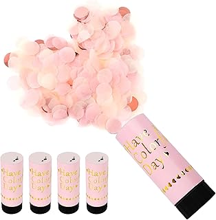Dokpav 4 PCS Confetti Cannons, Handheld Paper Confetti Popper, Biodegradable Confetti Cannons, Mini Celebration Cannon, Paper Confetti Shooter for Wedding Birthday Christmas Baby Shower Party Supplies