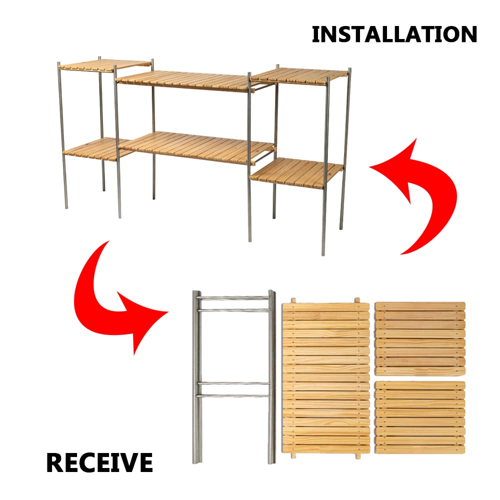Unité de Rangement de Camp Portable, Support de Cuisine Pliable et léger, Table de Barbecue, Meubles de Cuisine de Camping