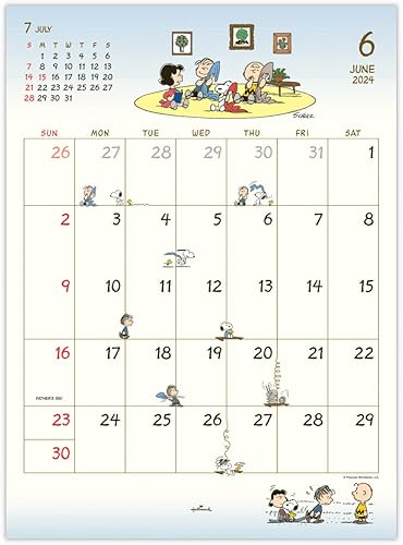 Vista 23 de Hallmark 824-273 Japan Hallmark Snoopy 2024 Calendario colgante de pared pequeños cacahuetes