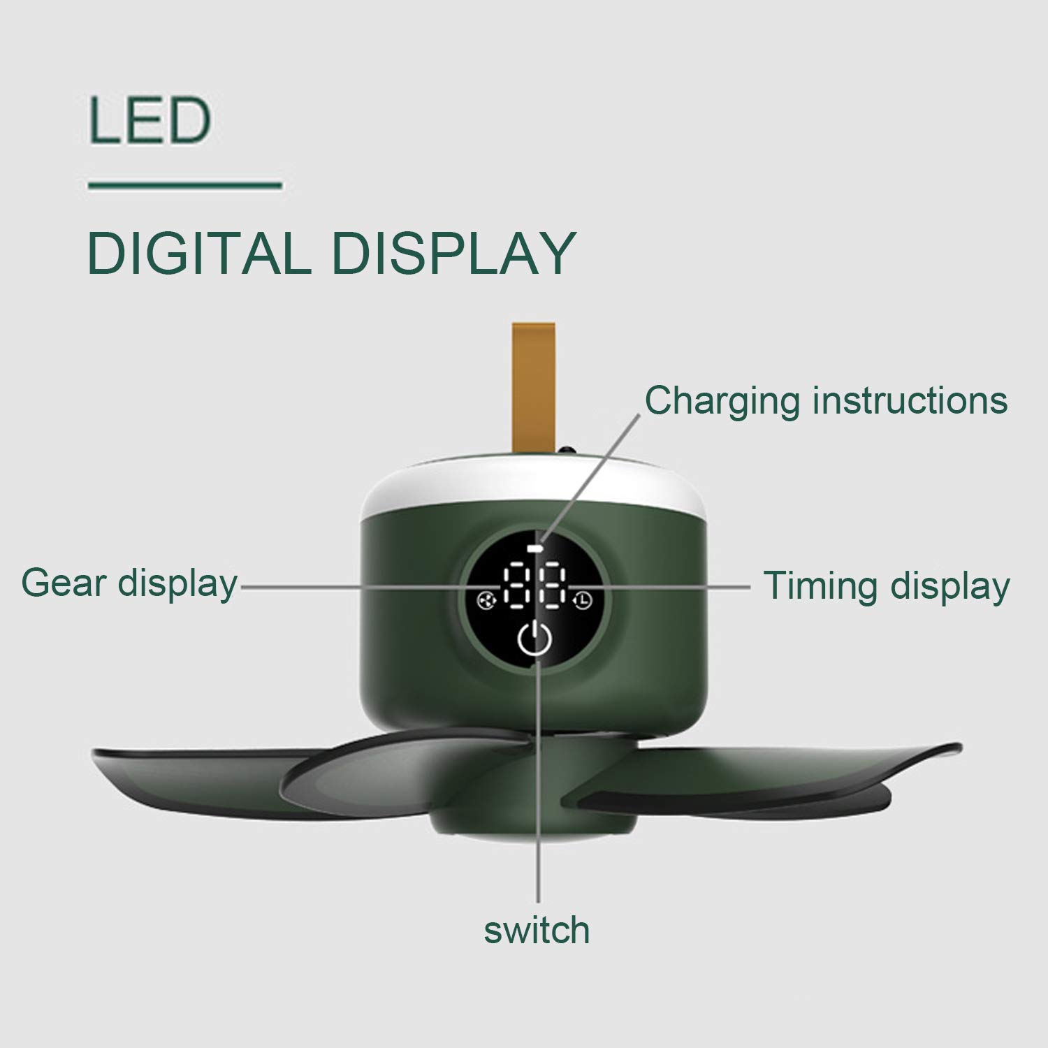 Wentylator ogniwowy kempingowy z lampkami nocnymi LED przenośny zasilany bateriami cichy wentylator USB