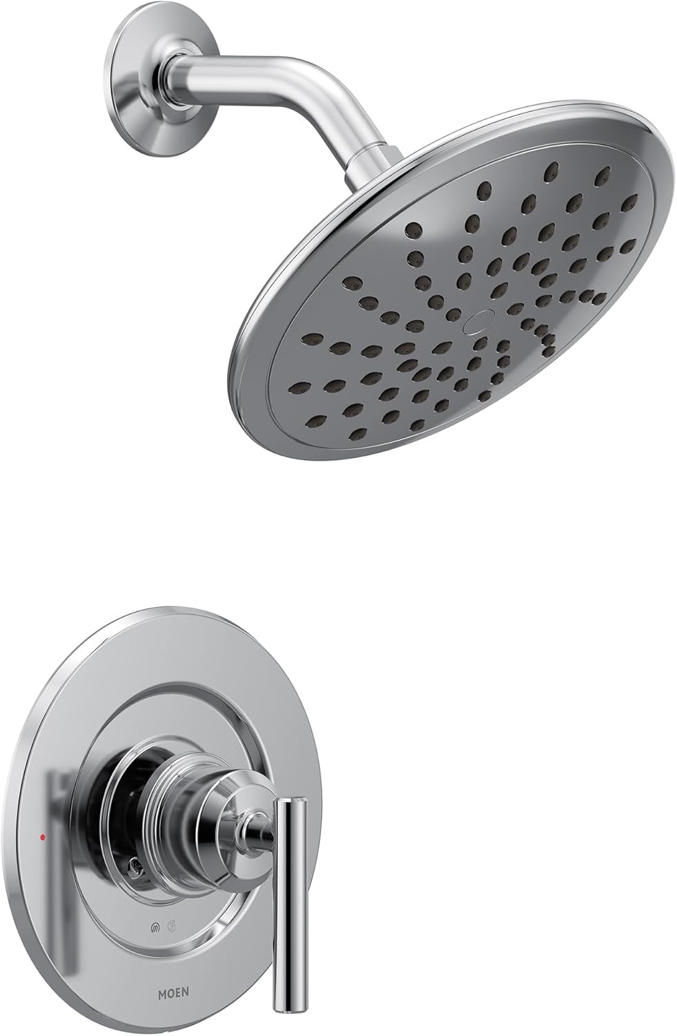 Moen Gibson Chrome Posi-Temp Pressure Balancing Modern Shower Trim with 8-Inch Rain Shower Head, Valve Required, T3002EP