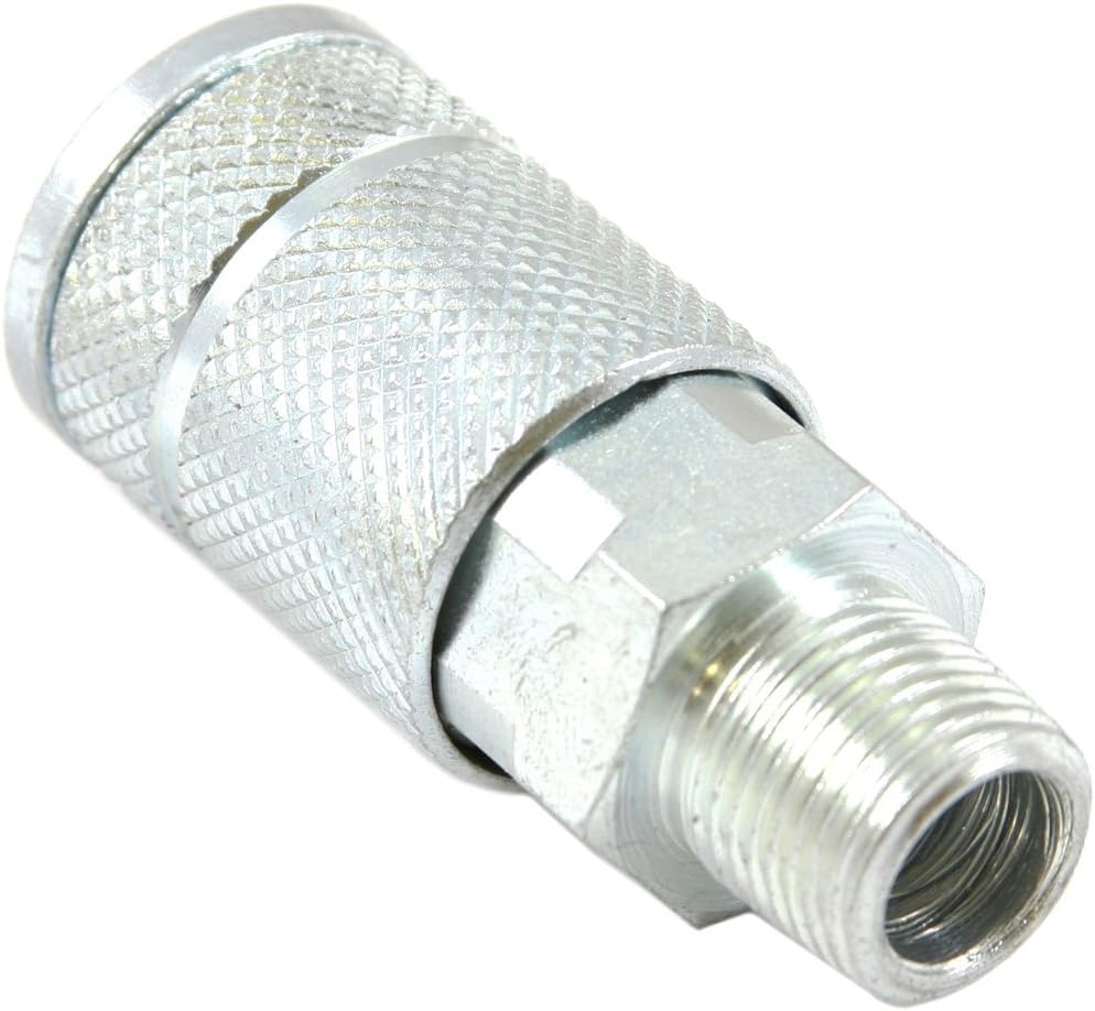 Forney 75484 Air Fitting Coupler, Tru-Flate Style, 3/8-Inch-by-3/8-Inch Male NPT