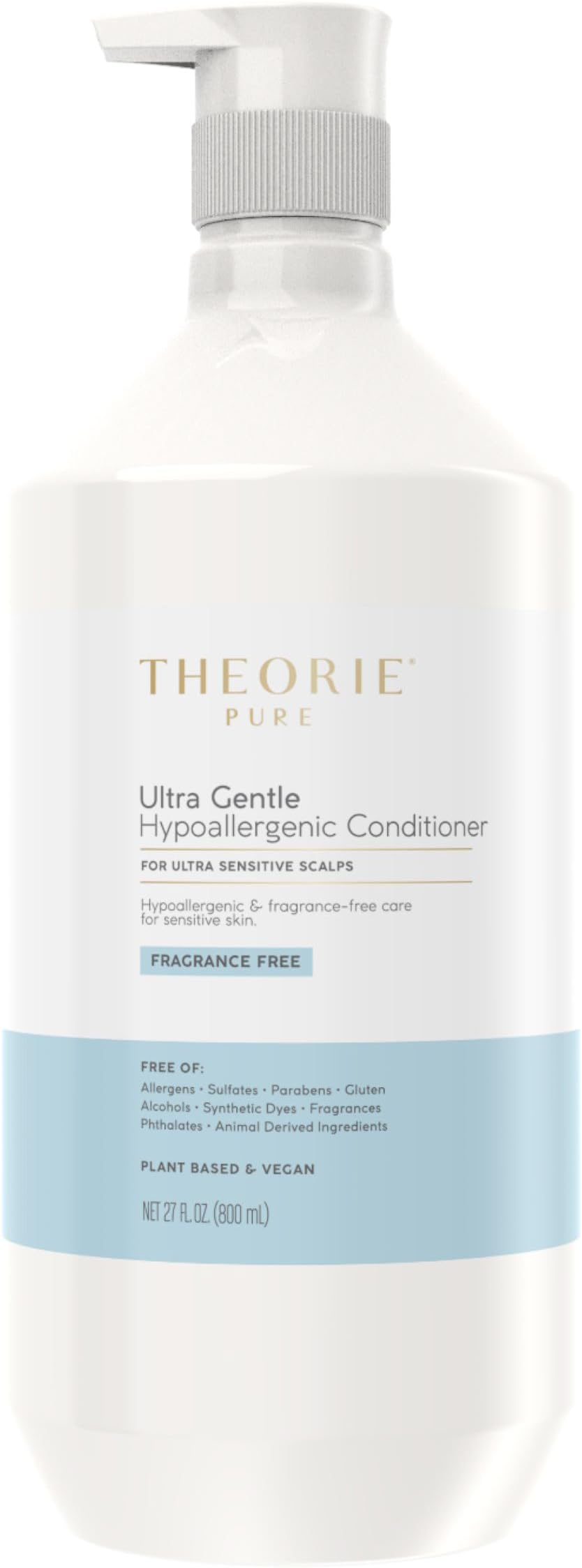 Pure Collection Hypoallergenic Conditioner -Plant-Based & Vegan - for Soothes Itchy & Allergy Prone Skin - Fragrance-free - Sensitive Scalp, Pump Bottle -800mL - 1 Pack