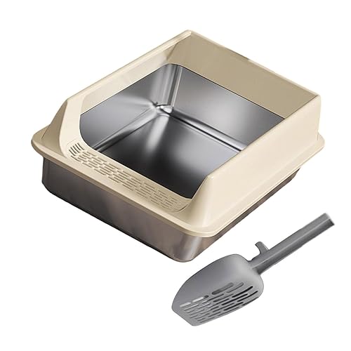 Stainless Steel Semi Enclosed Cats Litter Box with Control and