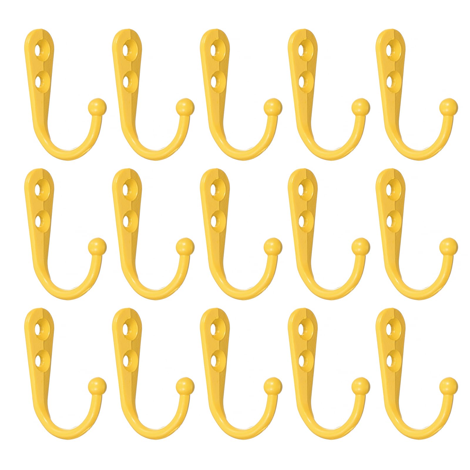 Crochets muraux en alliage de zinc jaune lot de 15 pour clés et chapeaux
