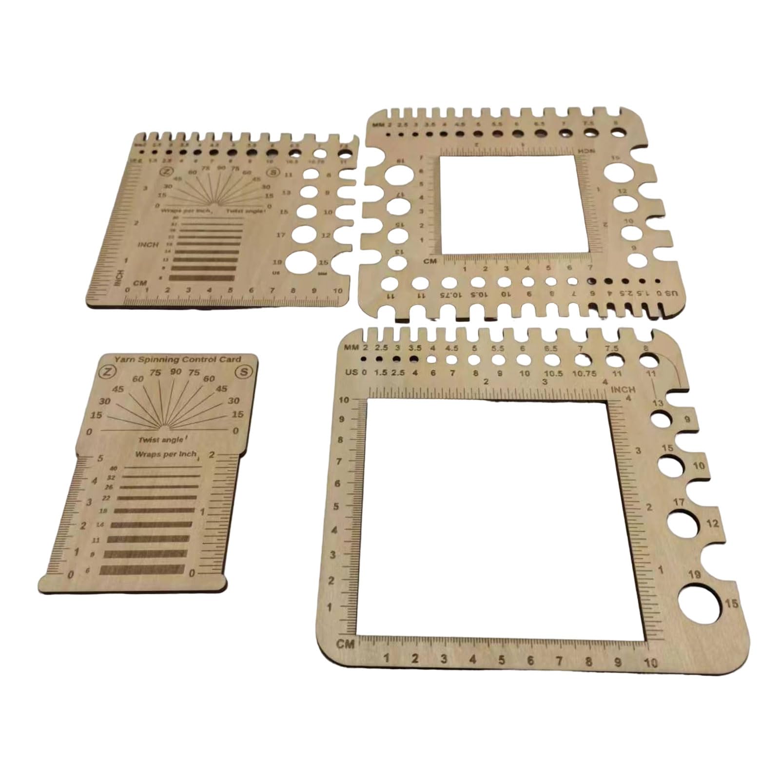 Tsophreniq Wood Knitting Gauge Ruler Needle Ruler Wood Crochet Yarns Measuring Tool Measuring Tool