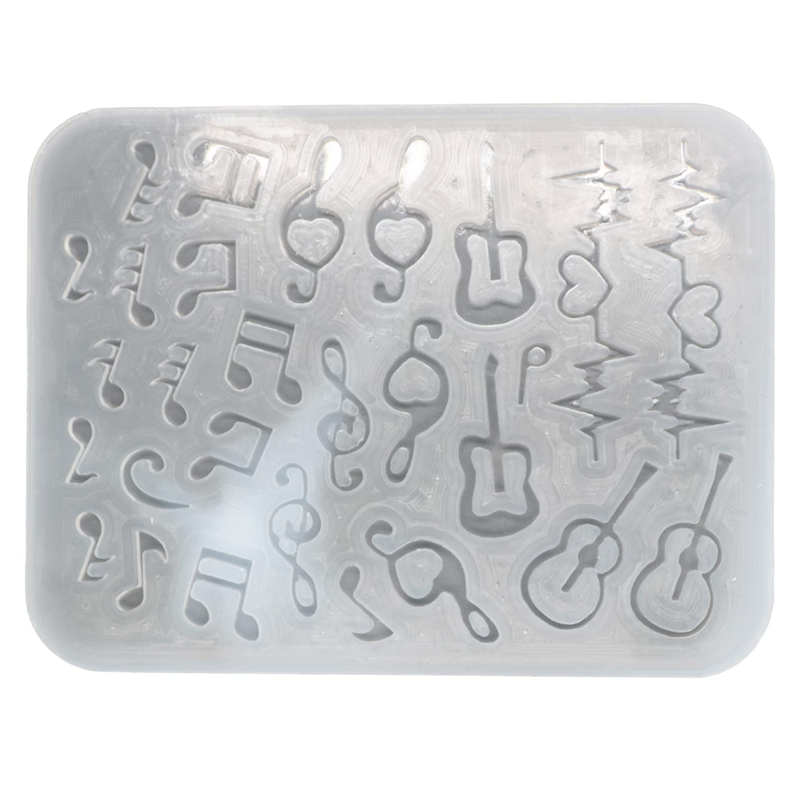 NEWFT Note Silicone Mold Hollow Epoxy Shaker Fillings Silicone Mold Epoxy Resin Filler Mold for Resin Mold