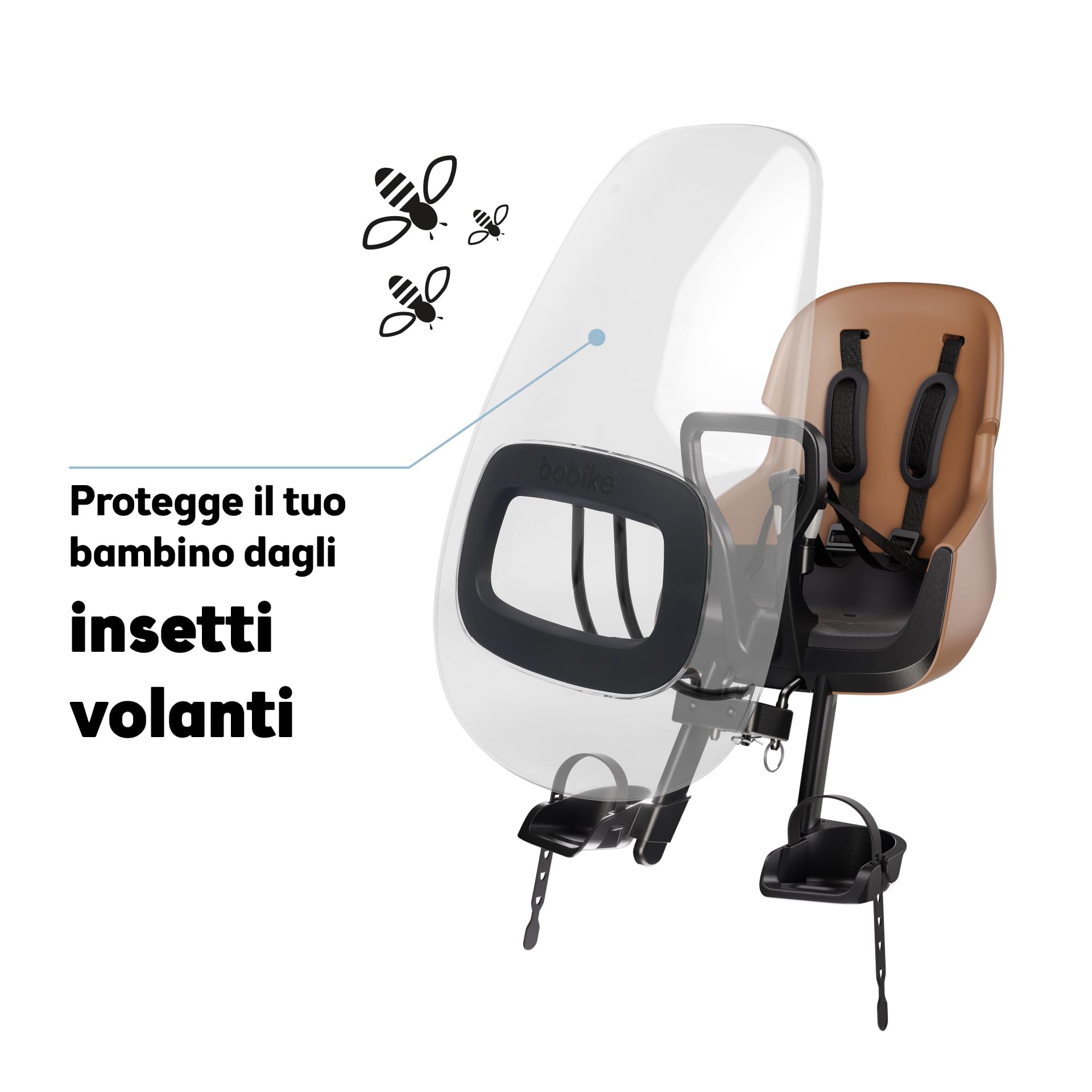 Parabrisas Delantero Bobike Para Sillita Infantil – Antichoque, Ajustable, Deflector De Viento, Compatible Con Bobike Mini, Go Mini, One Mini, Exclusive Evolve Mini, Montaje Delantero