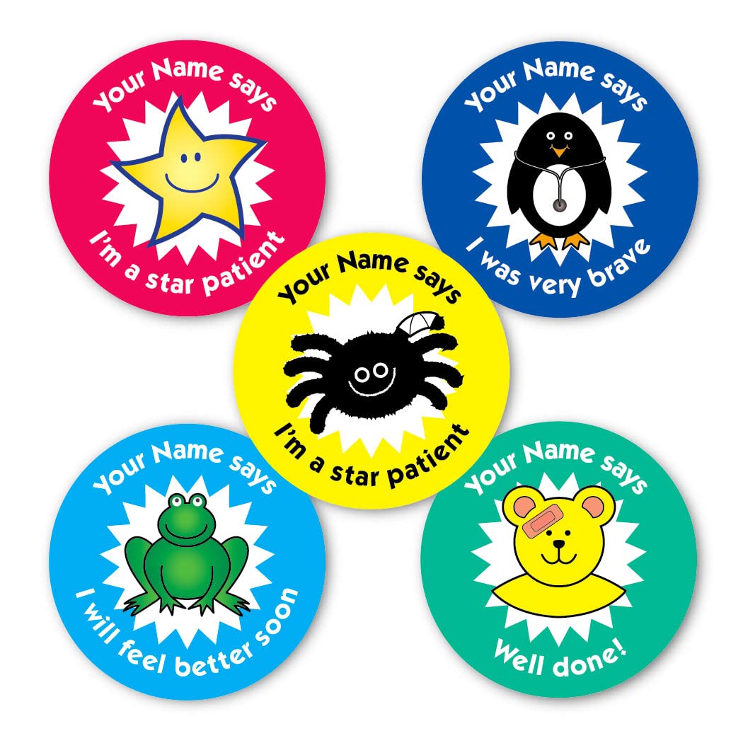 The Sticker Factory White Personalised Healthcare Stickers For Doctors, Nurses, Paramedics, Therapists In Hospital, Surgeries, Clinics And Schools. Customise With Your Name Says...