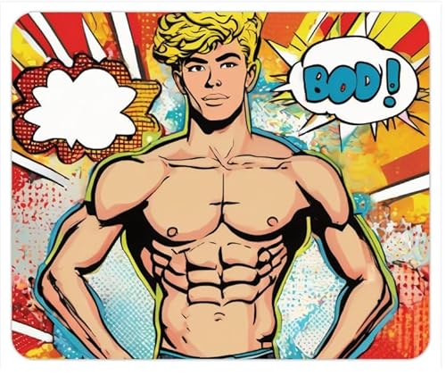 buddyboys PopArt Comic - Alfombrilla para ratón (23 x 19 cm, rectangular, antideslizante, para juegos, oficina, trabajo, estudio)