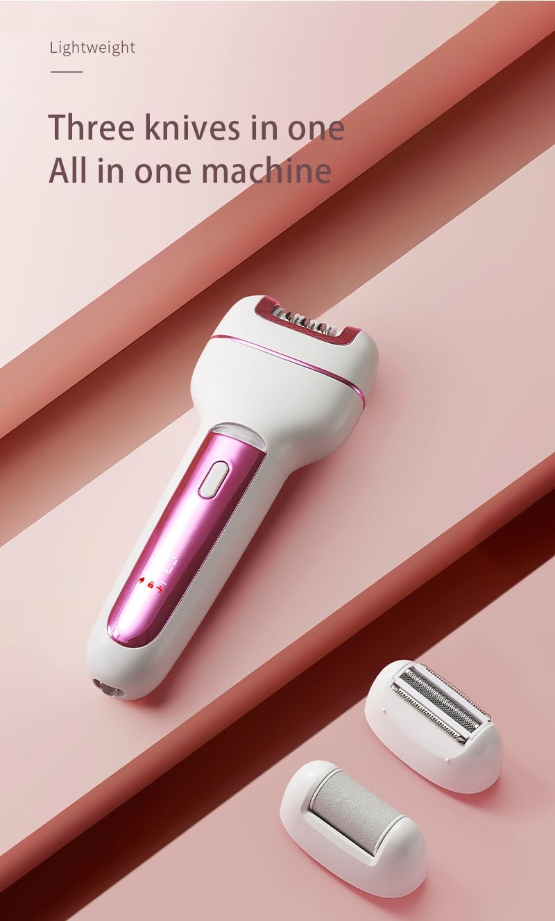Epilatore 3 in 1 dispositivo di depilazione per donne, depilazione di precisione, rimozione dei peli del viso e del corpo, ricaricabile e portatile, ideale per pelle liscia ovunque