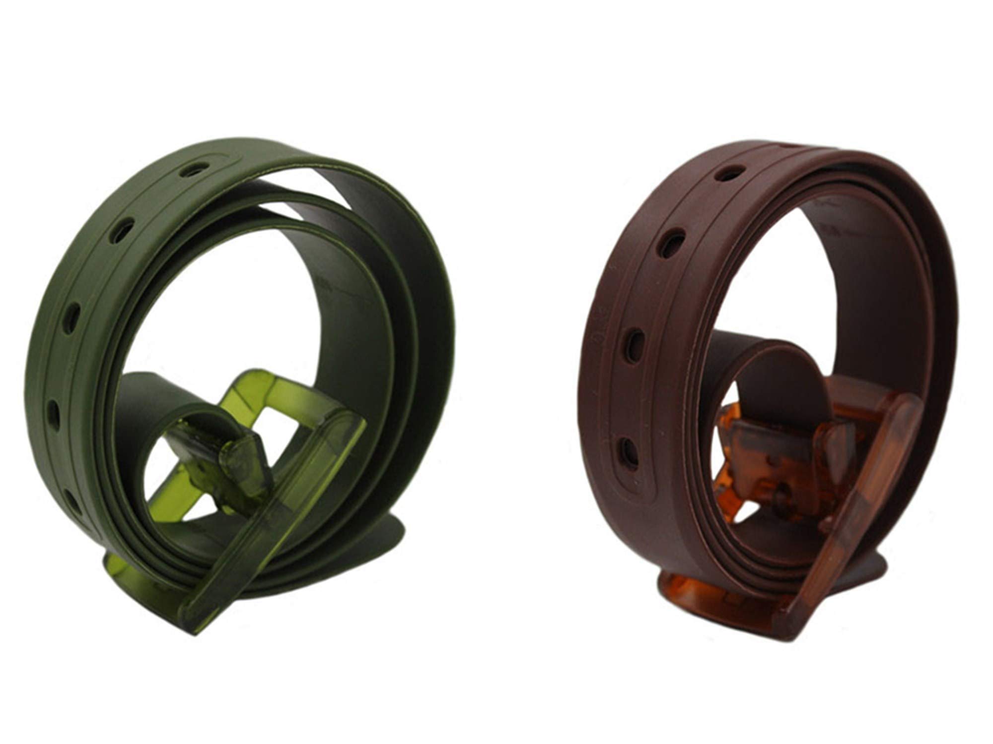 MESHIKAIERCandy Colour Unisex Adjustable Rubber Silicone Belt with Plastic Buckle