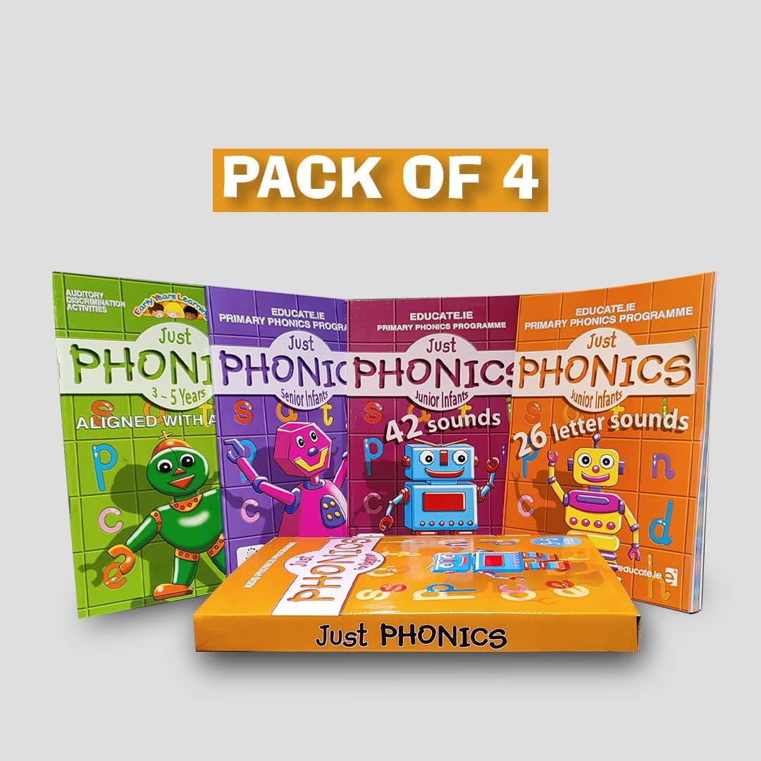Just phonics box set of 4 Books,Brain Boosting activity book Hardcover – 1 January 2021
