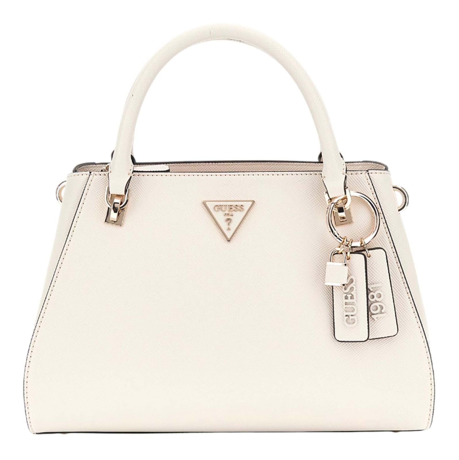 Guess Women's Beige Bone Shoulder Bag With Zip Closure - Handbags - One Size - Bags