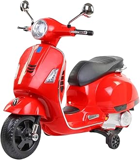 Vespa 12v Battery Operated Rechargeable Ride On Scooter for Girls || 1 to 6 Years Kids Scooty (Red)