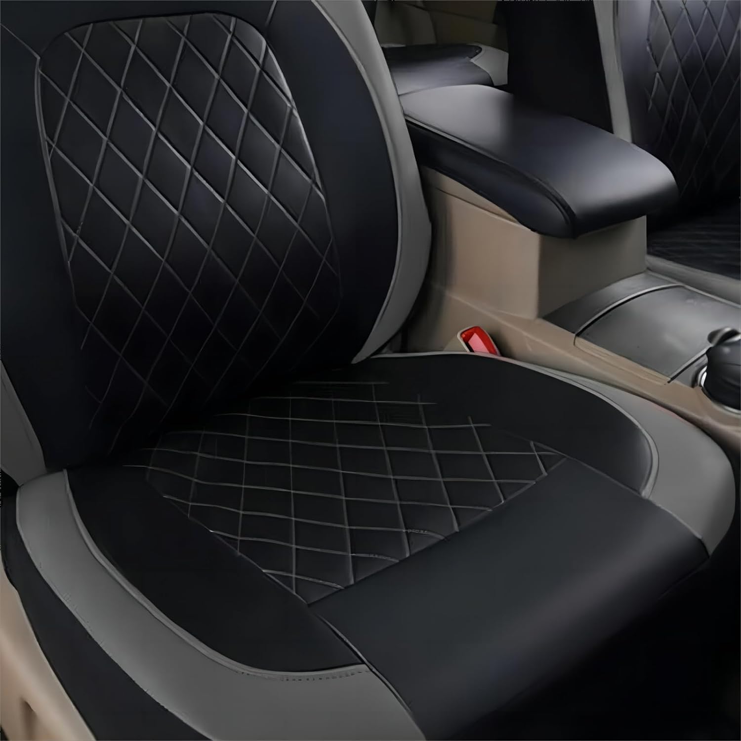 Coprisedili Anteriori Compatibili Con Volkswagen Touran I, II, III (2003-....) - Fodere Sedili Universali - Set Coprisedili Auto - 2UNE-2 Motivo 2 (grigio) | Negozio MOSSA - Foto 3