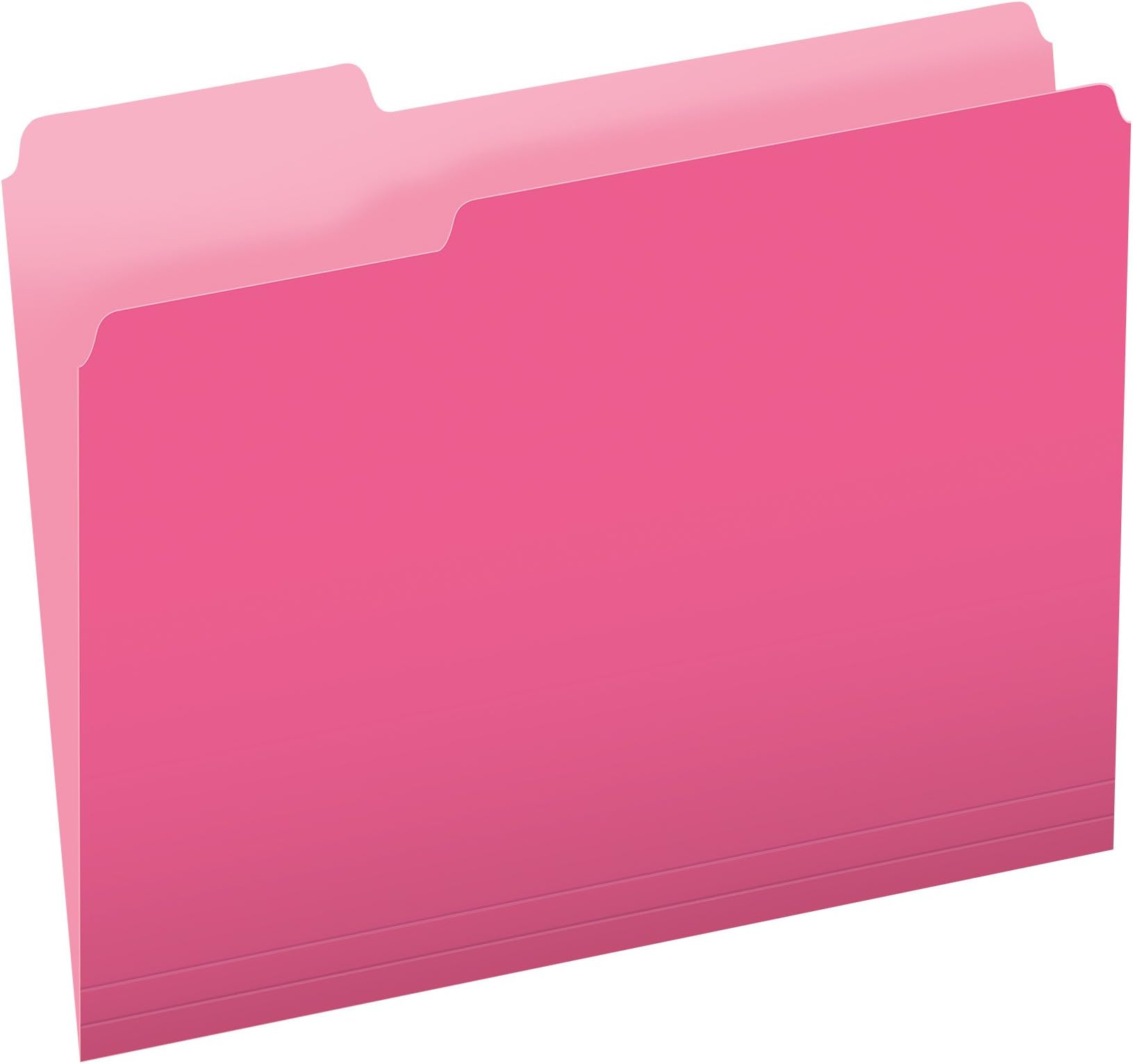 Pendaflex Pink File Folders, 100 Pack, Letter Size (8.5" x 11"), Durable Pink Folders, 3 Tabs for Easy Labeling, Colorful School, Office & Home Document Organization