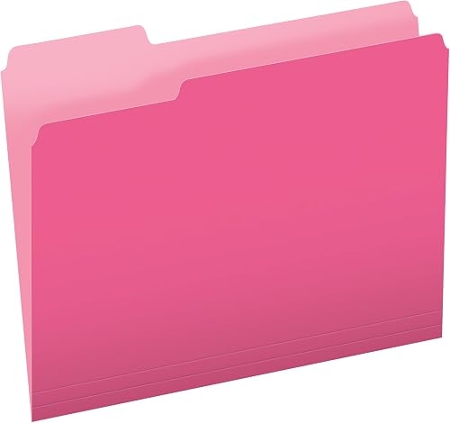 Pendaflex Two-Tone Color File Folders, Letter Size, 1/3 Cut, Pink, 100 Per box (152 1/3 PIN), 12 x 9.88 x 2.38 inches