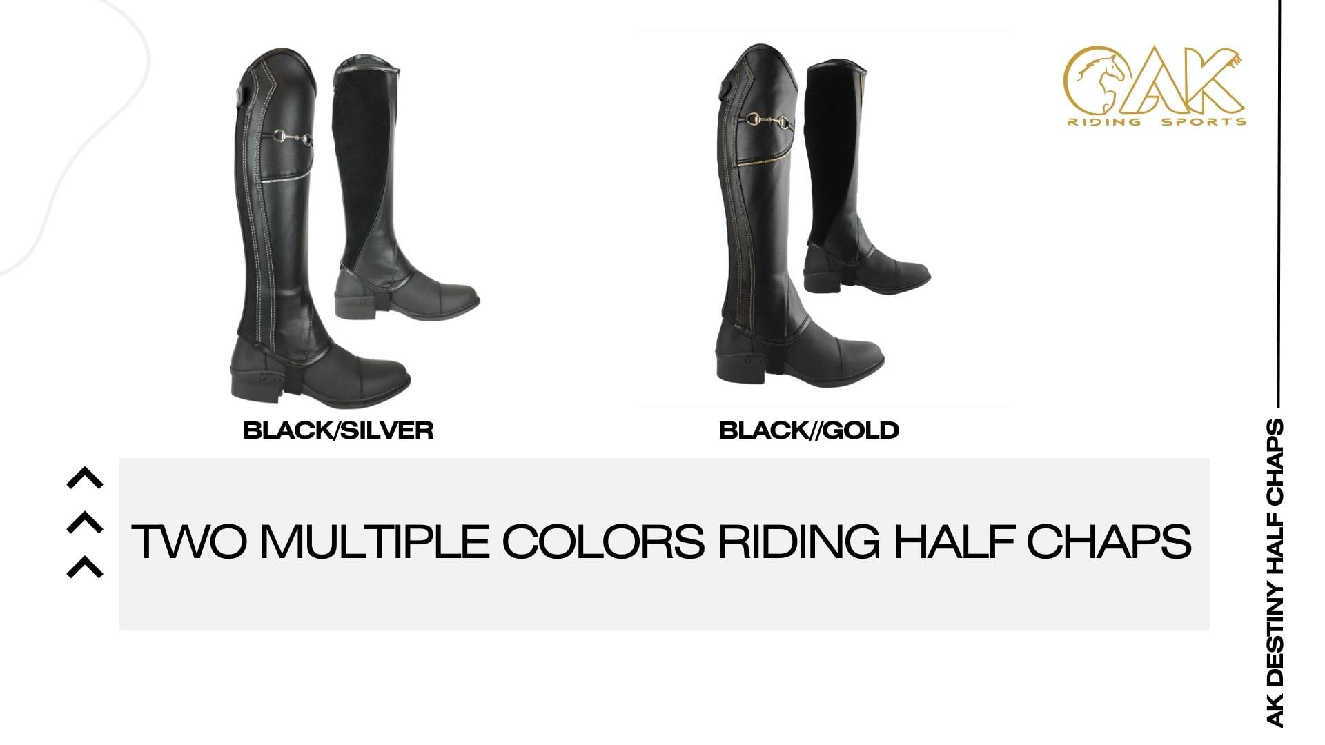 AK Bit Chain Horse Riding Half Chaps Mezza Cappotti with Additional Leather Protection AKRS-1864
