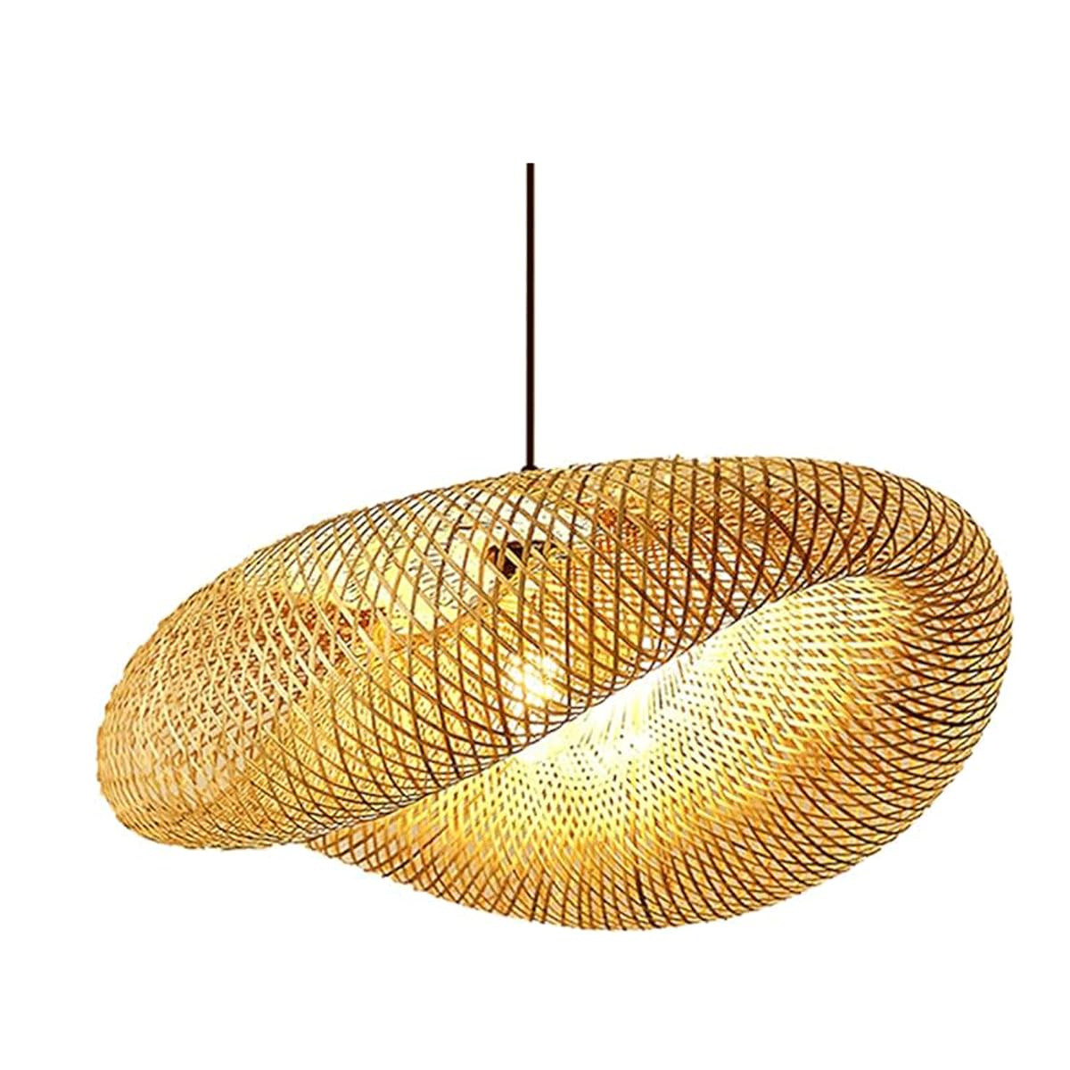 Naturalna ręcznie tkana lampa wisząca z bambusa, żyrandol w stylu japońskim, osobowość, kreatywny słomkowy kapelusz, lampa sufitowa, abażur z wikliny, latarnia, lampa do wnętrz, hotel, restauracja, sa