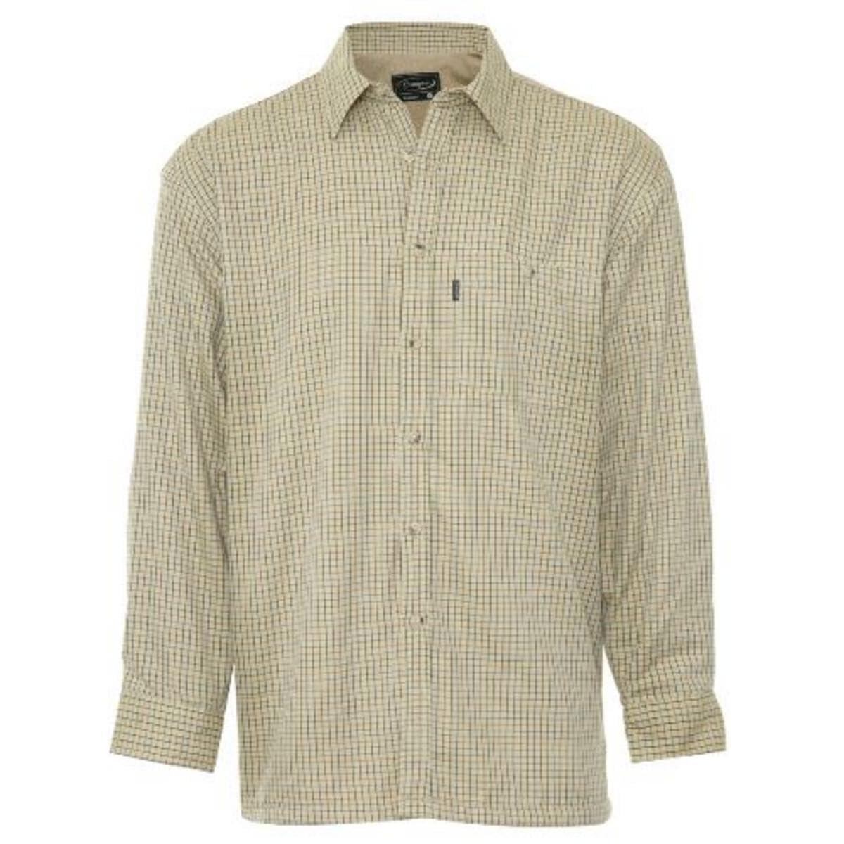 Champion Mens Cartmel Fleece Lined Long Sleeve Shirt-Stone-2XL-Max 55",140cm