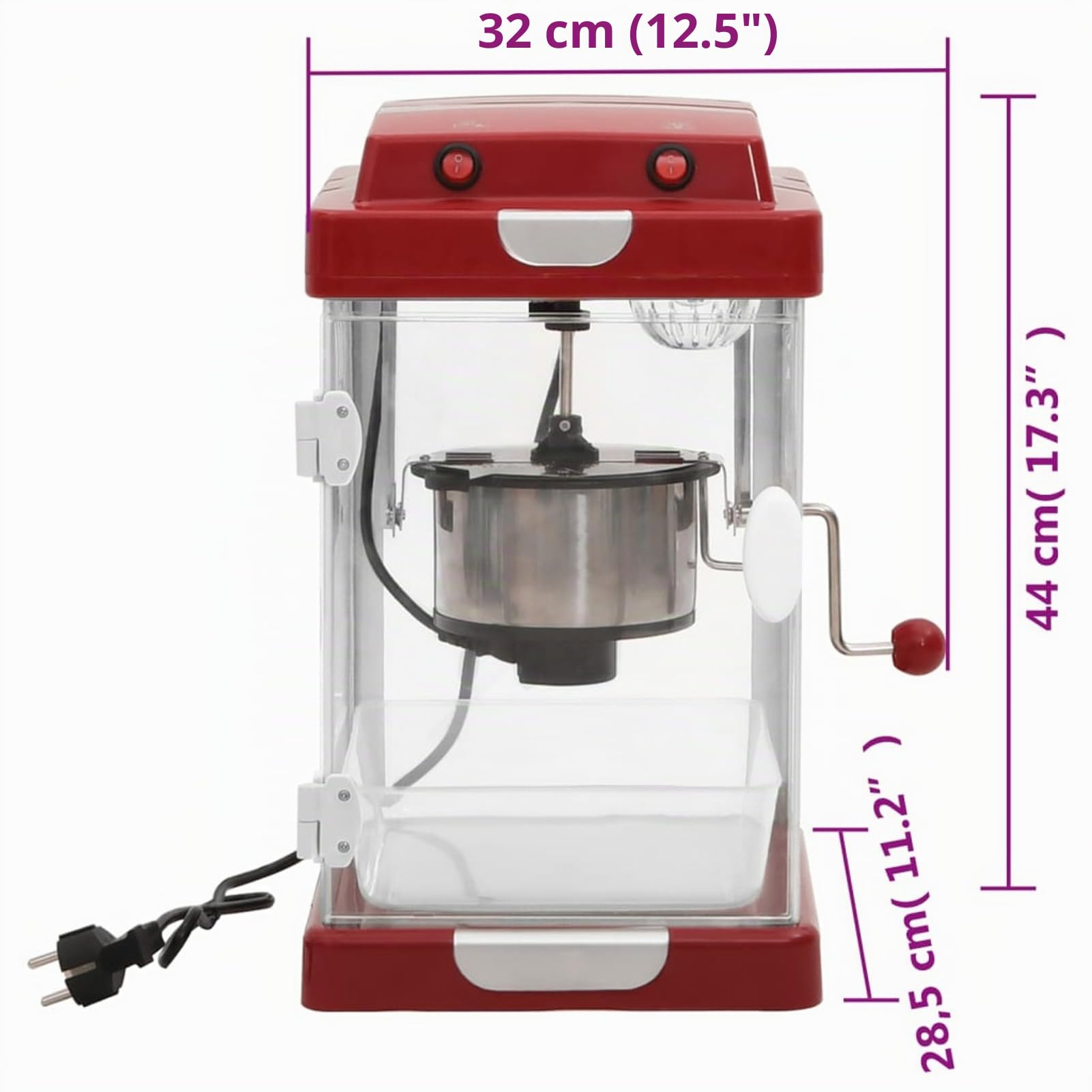ARKEM Máquina para Hacer Palomitas de maíz Estilo Cine 2,5 OZ Palomitero Vintage Estilo Carrito